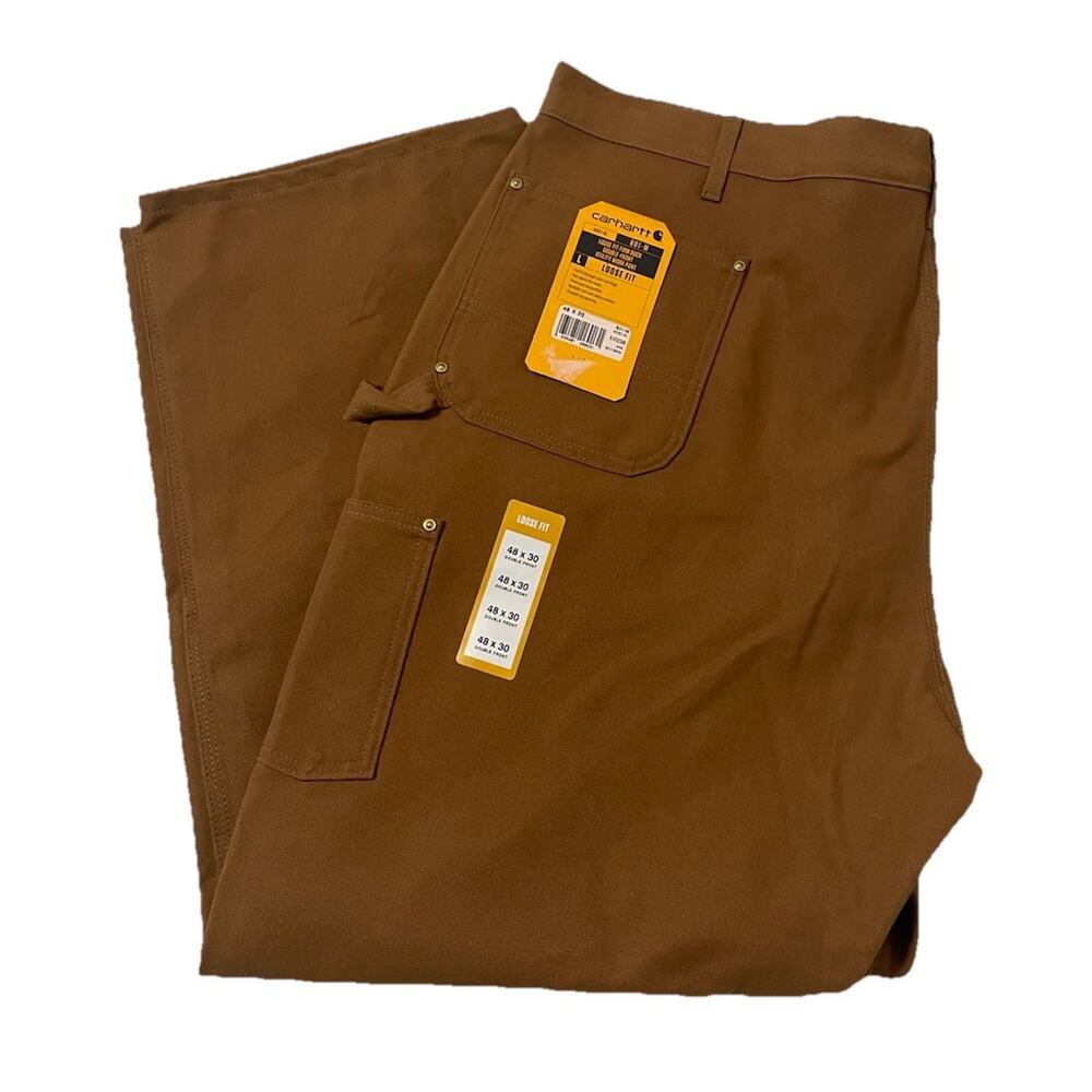 Carhartt Pants Mens 48x30 Double Knee Loose Original Fit Duck Canvas B01 BRN NEW